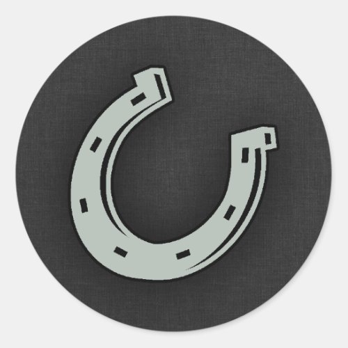 Ash Gray Horseshoe Classic Round Sticker