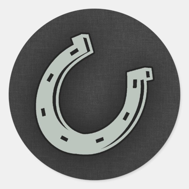 Ash Gray Horseshoe Classic Round Sticker (Front)