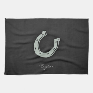 Ash Gray Horseshoe Kitchen Towel