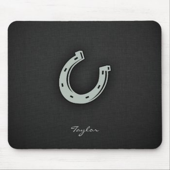 Ash Gray Horseshoe Mouse Pad by ColorStock at Zazzle