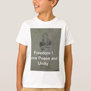 Ash Gray: Lovely Freedom Peace and Unity T-Shirt