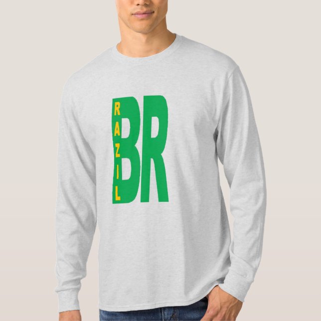 Ash gray men's T-shirt   BRAZIL (Front)