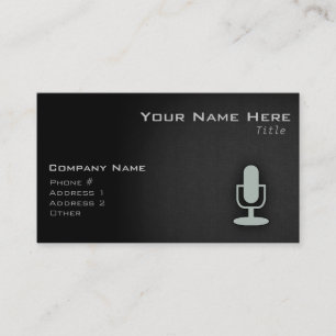 Ash Gray Microphone Business Card