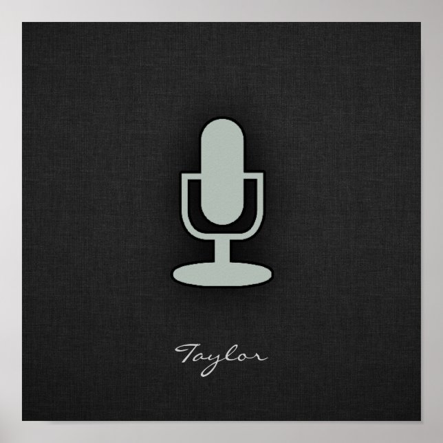 Ash Gray Microphone Poster (Front)