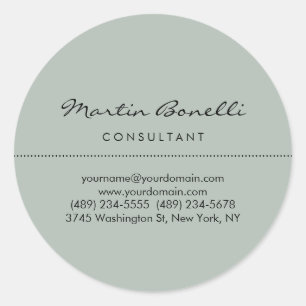 Ash Gray Minimalist Modern Plain Classic Round Sticker