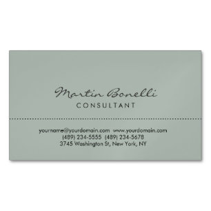 Ash Gray Modern Minimalist Plain Business Card Magnet