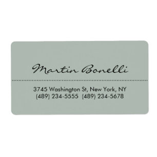 Ash Gray Modern Minimalist Plain Label