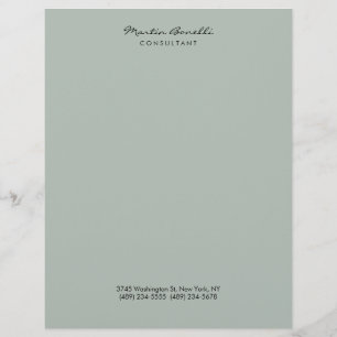 Ash Gray Modern Minimalist Plain Letterhead