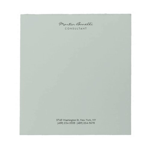 Ash Gray Modern Minimalist Plain Notepad