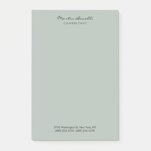 Ash Gray Modern Minimalist Plain Post_it Notes