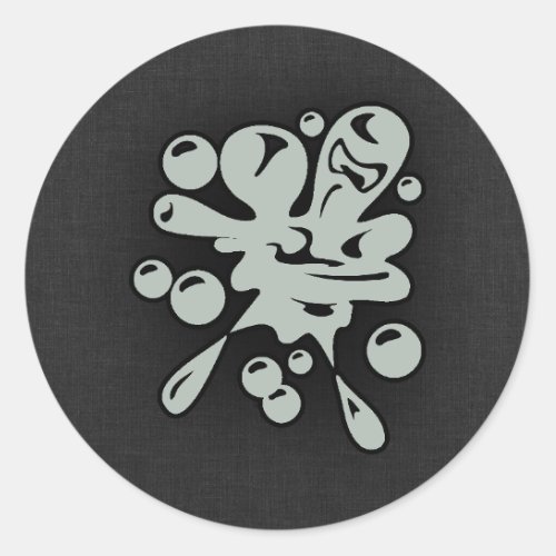 Ash Gray Paintball Classic Round Sticker