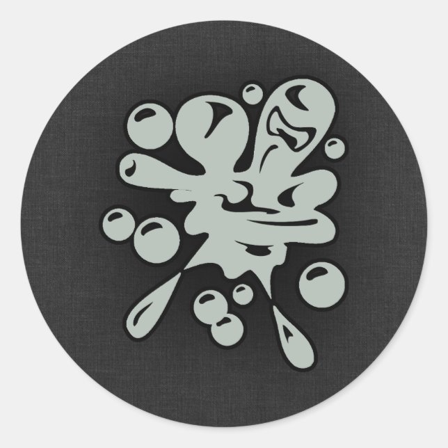 Ash Gray Paintball Classic Round Sticker (Front)