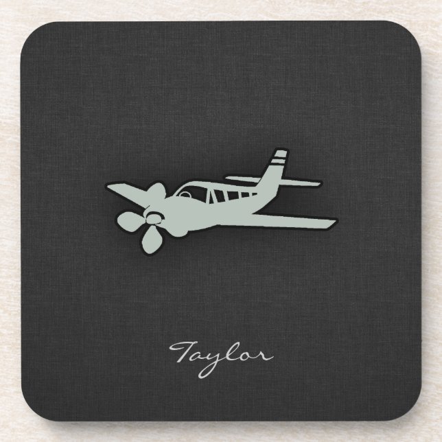 Ash Gray Plane Beverage Coaster (Front)
