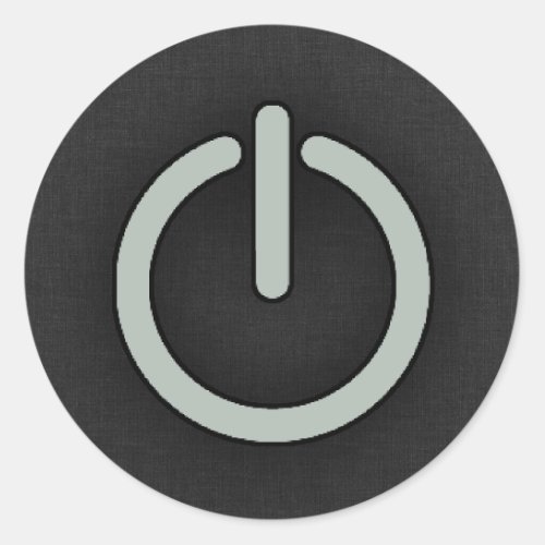 Ash Gray Power Button Classic Round Sticker