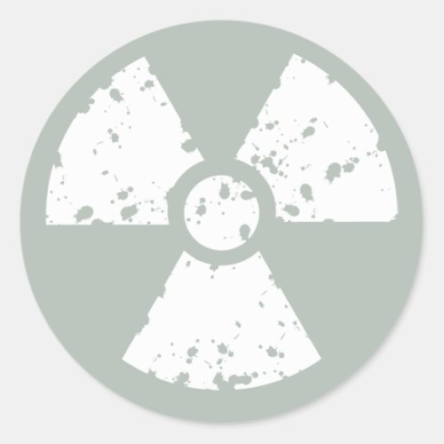 Ash Gray Radioactive Classic Round Sticker