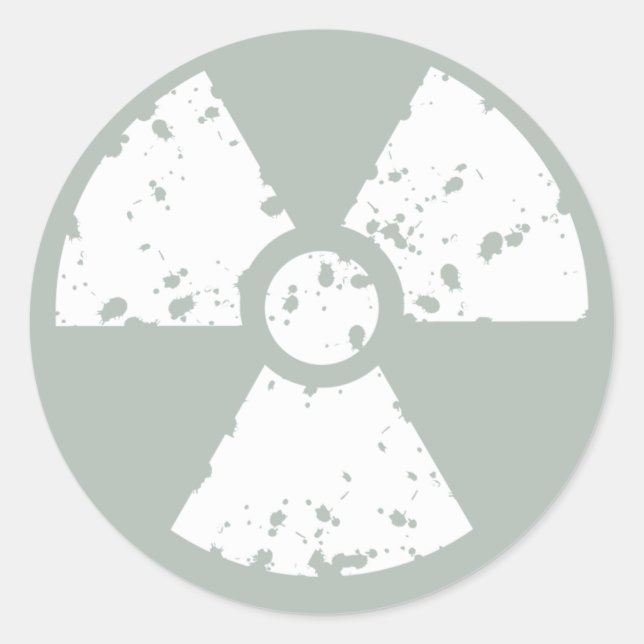 Ash Gray Radioactive Classic Round Sticker (Front)