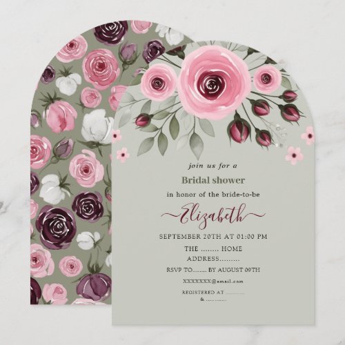 Ash Gray Roses Invitation
