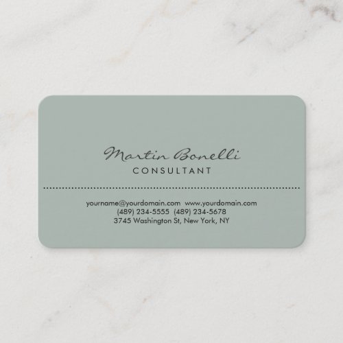 Ash Gray Rounded Corner Consultant Business Card