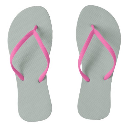 Ash gray solid color flip flops