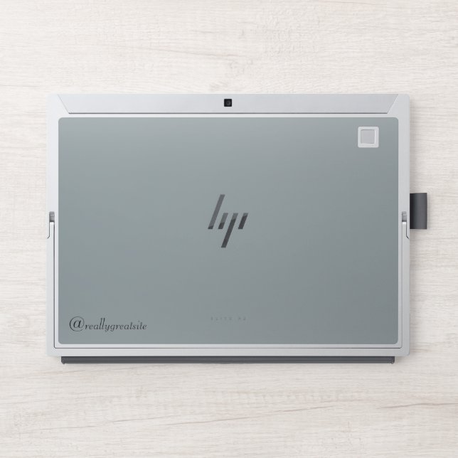 Ash Gray Solid Color Simple  HP Laptop Skin (Front)
