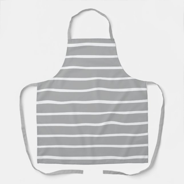 Ash Gray Stripes Design  Apron (Front)