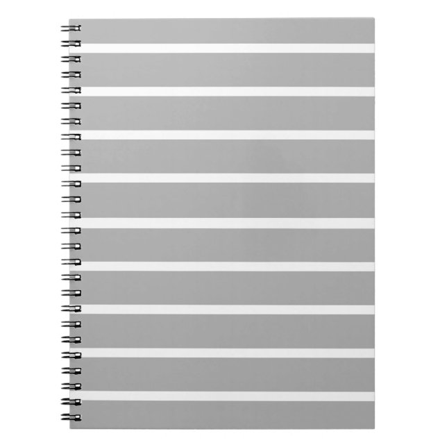 Ash Gray Stripes Design  Notebook (Front)