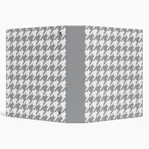 Ash Gray white Houndstooth Check 3 Ring Binder