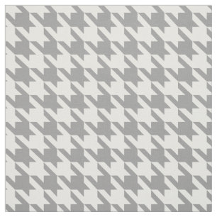 Ash Gray white Houndstooth Check Fabric