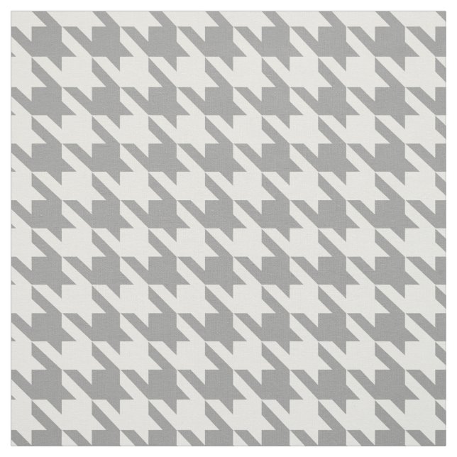 Ash Gray white Houndstooth Check Fabric (Swatch)