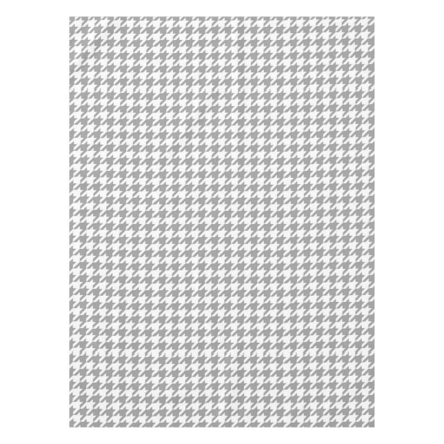 Ash Gray white Houndstooth Check Tablecloth (Front)