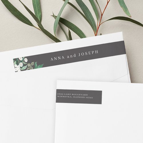 Ash  Greenhouse Watercolor Return Address Wrap Around Label