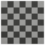 Ash Grey and Black Checker Pattern Textile Fabric