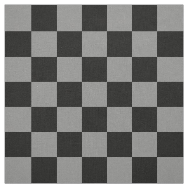 Ash Grey and Black Checker Pattern Textile Fabric (Swatch)