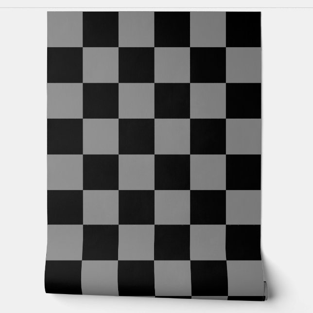 Ash Grey and Black Checker Pattern  Wallpaper (Unrolling)