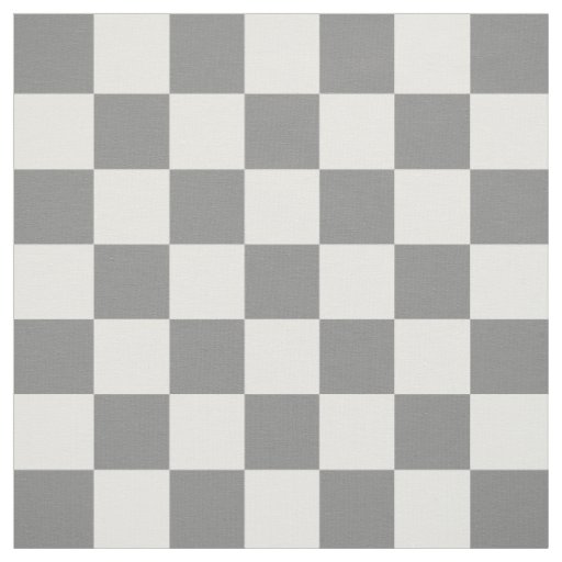 Ash Grey and White Checker Pattern Textile Fabric