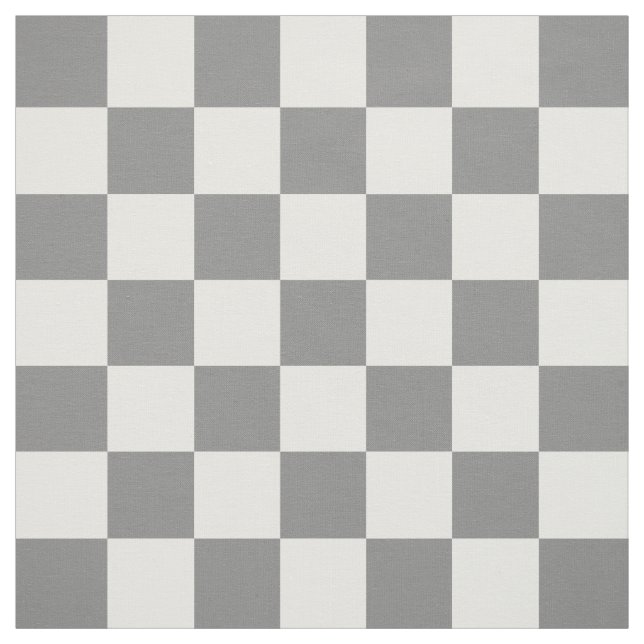 Ash Grey and White Checker Pattern Textile Fabric (Swatch)