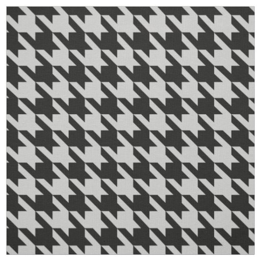 Ash Grey Black Houndstooth Check Fabric