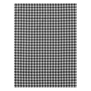 Ash Grey Black Houndstooth Check Tablecloth