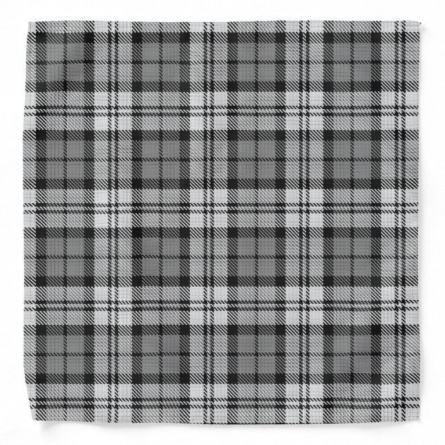 Ash Grey Blackwatch Campbell Tartan Plaid Bandana (Front)