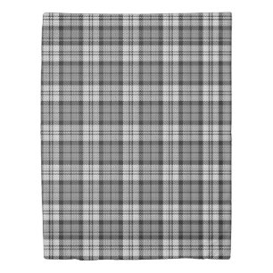 Ash Grey Blackwatch Campbell Tartan Plaid Duvet Cover