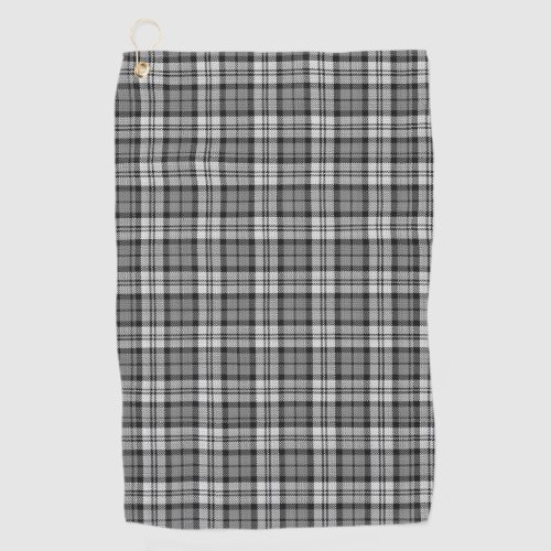 Ash Grey Blackwatch Campbell Tartan Plaid Golf Towel