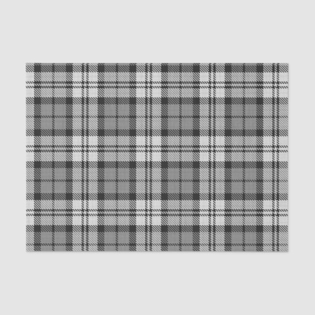 Ash Grey Blackwatch Campbell Tartan Plaid Tissue Paper (Front)