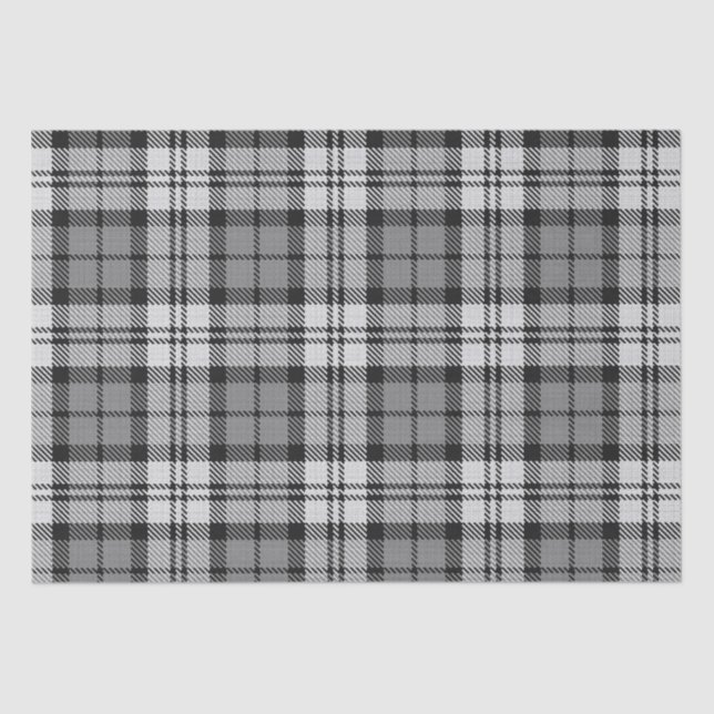Ash Grey Blackwatch Campbell Tartan Plaid Tissue Paper (Front)