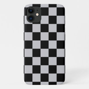 Ash Grey Gray Checker Pattern Design iPhone 11 Case
