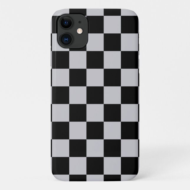 Ash Grey Gray Checker Pattern Design Case-Mate iPhone Case (Back)