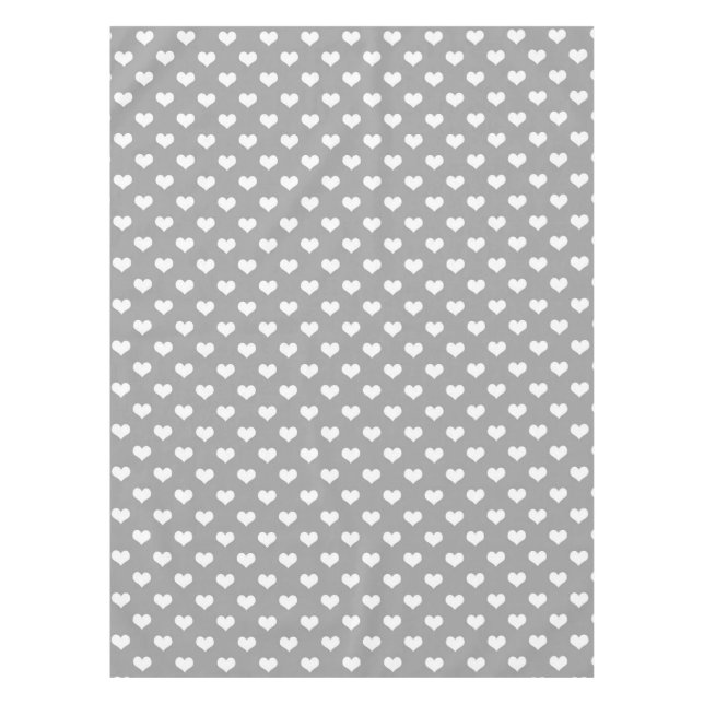 Ash Grey Love Heart Pattern Design  Tablecloth (Front)