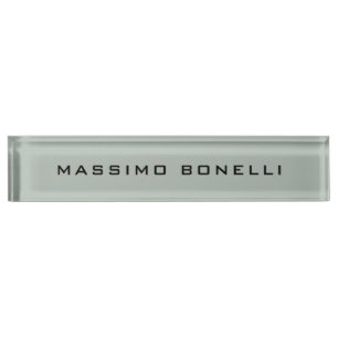 Ash Grey Minimalist Plain Legible Modern Desk Name Plate