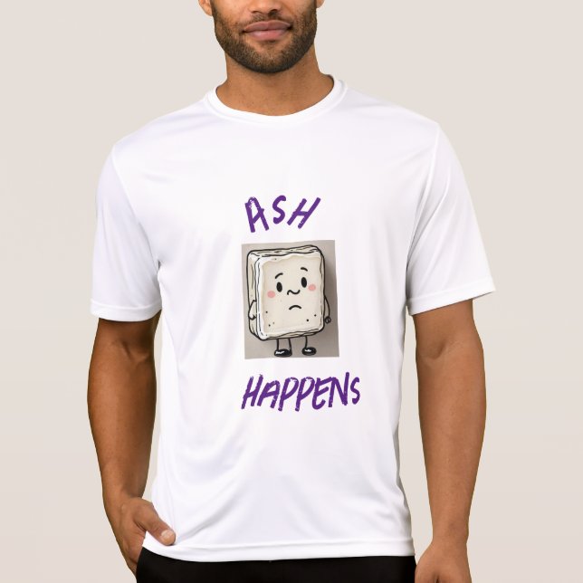 Ash Happens Twice Cute And Funny Cartoon Soap bar T-Shirt (Front)