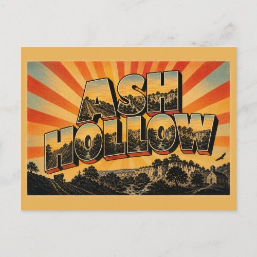 Ash Hollow Nebraska Canyon Springs Windlass Hill Postcard