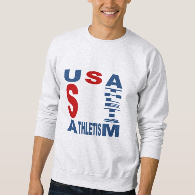 ash men's sweatshirt USA ATHLETISM (Front)
